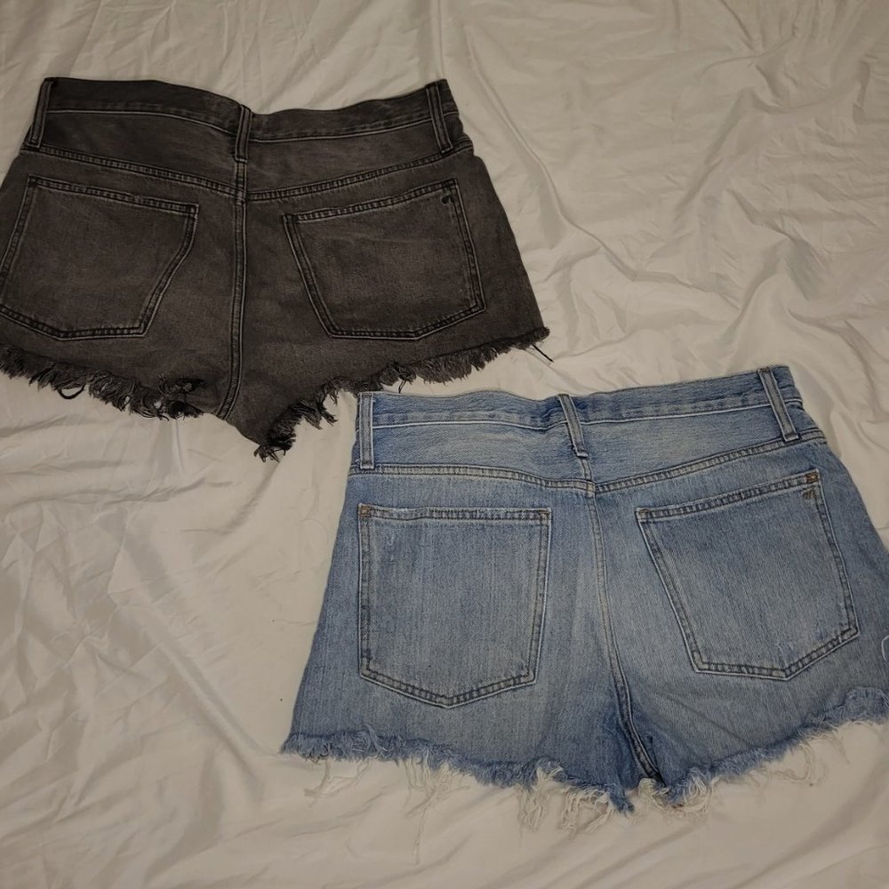 Madewell Cut-Off Jean Shorts- 2 Pair- Mid Rise - Picture 3 of 4